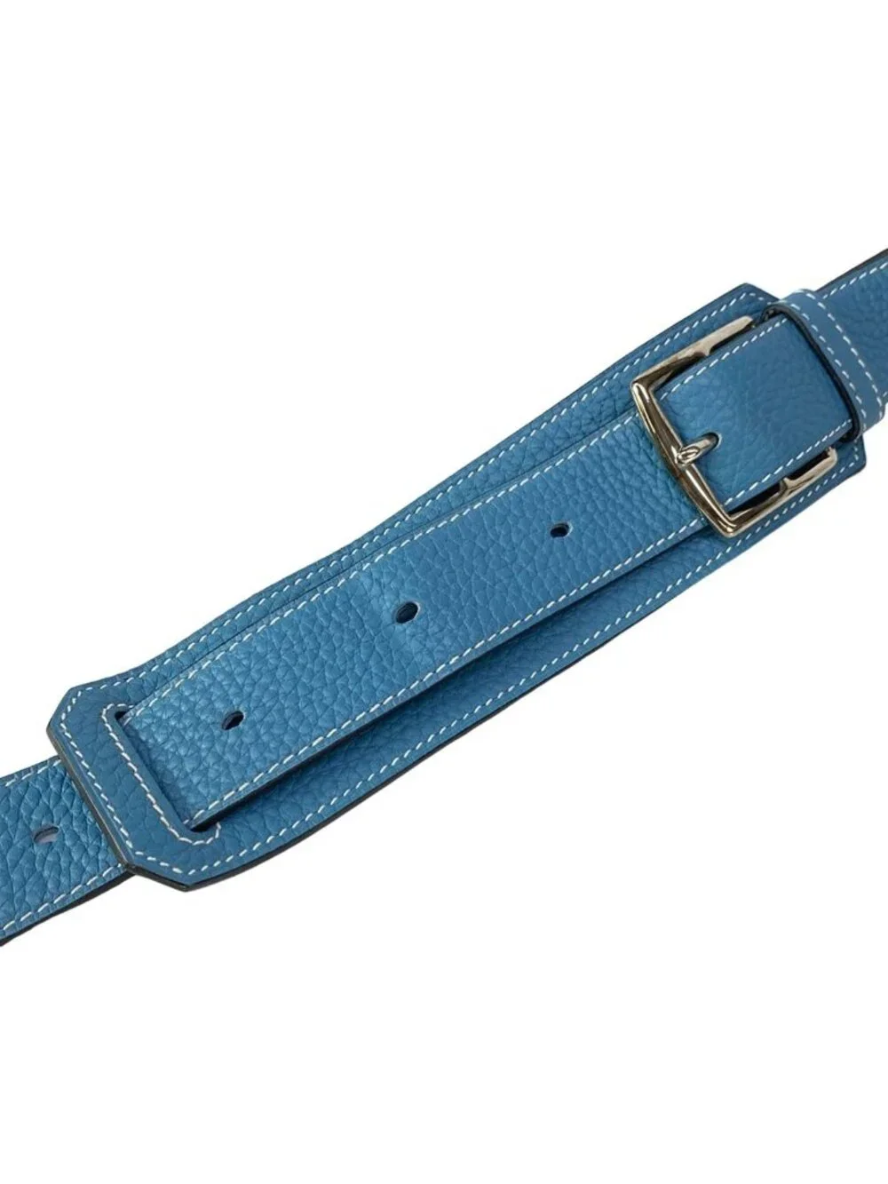 Hermes Shoulder Bag Gipsiere 34 Blue Jean Silver